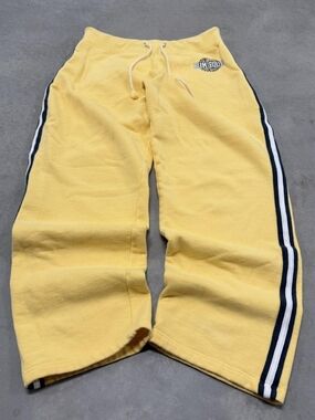 Equipment Yellow Kids Joggers with Navy & White Side Stripes